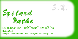 szilard mathe business card